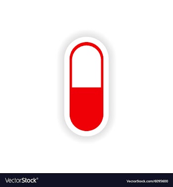 Icon sticker realistic design on paper pills vector image