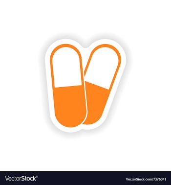 Icon sticker realistic design on paper pills vector image