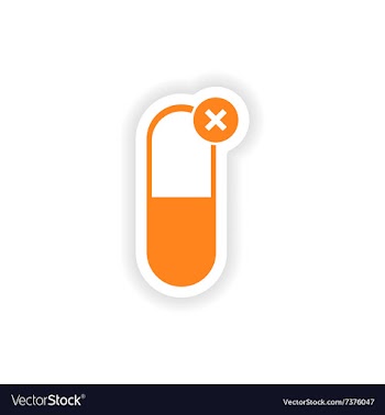 Icon sticker realistic design on paper pills vector image