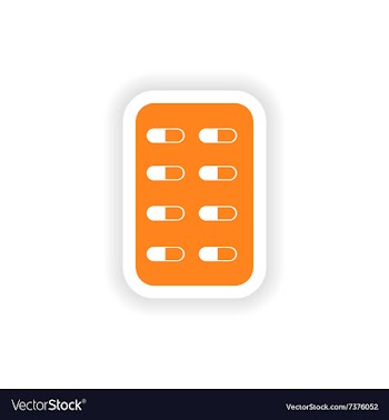Icon sticker realistic design on paper pills vector image