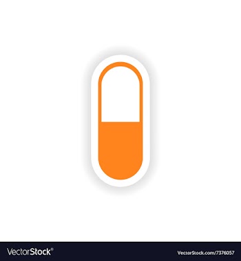 Icon sticker realistic design on paper pills vector image