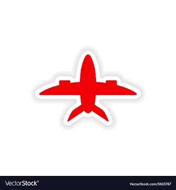 Icon sticker realistic design on paper plane vector image