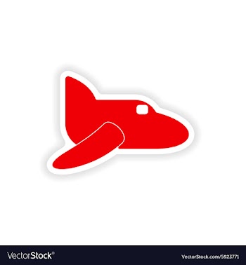 Icon sticker realistic design on paper plane vector image