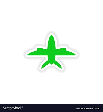 Icon sticker realistic design on paper plane vector image