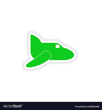 Icon sticker realistic design on paper plane vector image