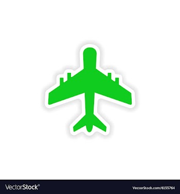 Icon sticker realistic design on paper plane vector image