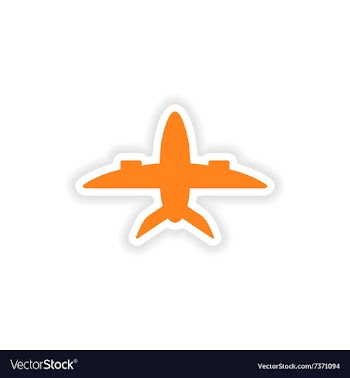 Icon sticker realistic design on paper plane vector image