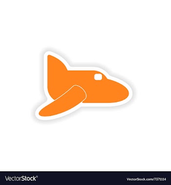 Icon sticker realistic design on paper plane vector image
