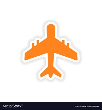 Icon sticker realistic design on paper plane vector image