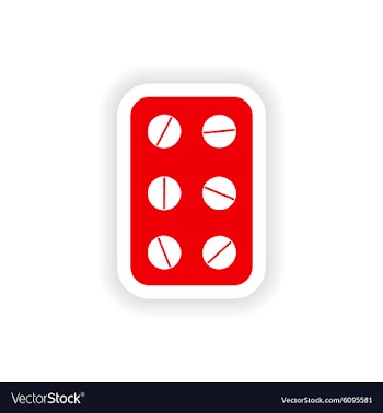 Icon sticker realistic design on paper plate pills vector image