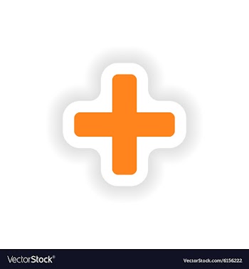 Icon sticker realistic design on paper plus vector image