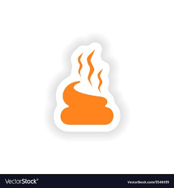 Icon sticker realistic design on paper poop vector image