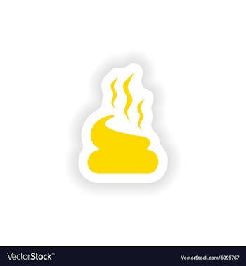 Icon sticker realistic design on paper poop vector image