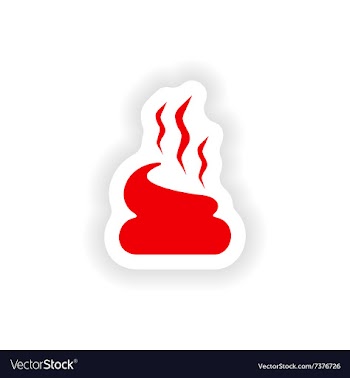 Icon sticker realistic design on paper poop vector image