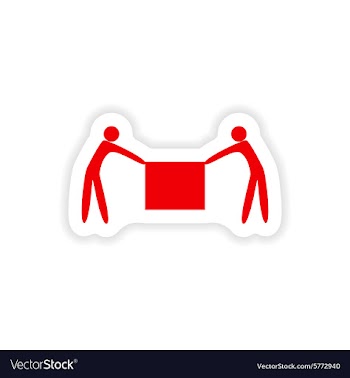Icon sticker realistic design on paper porters box vector image