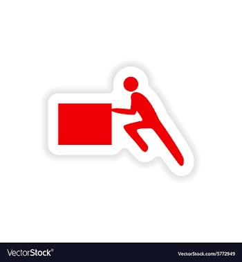 Icon sticker realistic design on paper porters box vector image