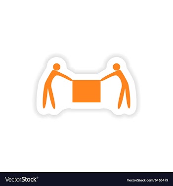 Icon sticker realistic design on paper porters box vector image