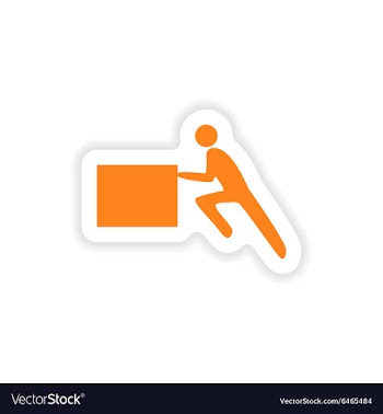 Icon sticker realistic design on paper porters box vector image