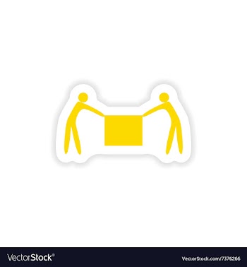 Icon sticker realistic design on paper porters box vector image
