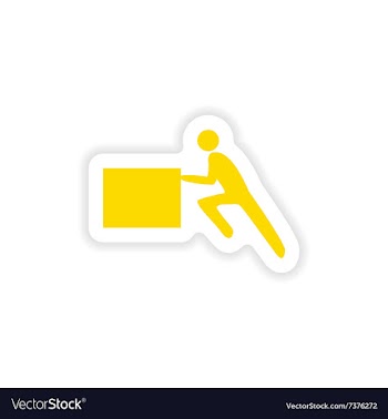 Icon sticker realistic design on paper porters box vector image