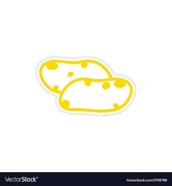 Icon sticker realistic design on paper potatoes vector image