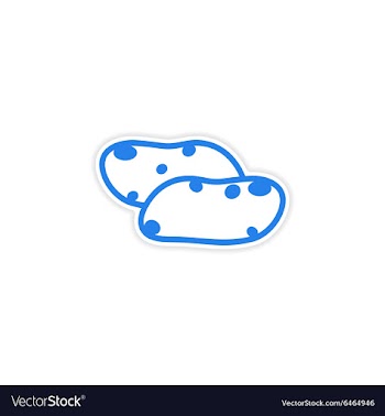 Icon sticker realistic design on paper potatoes vector image