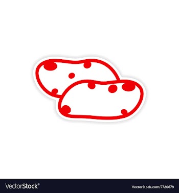 Icon sticker realistic design on paper potatoes vector image