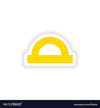 Icon sticker realistic design on paper protractor vector image