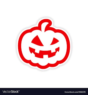 Icon sticker realistic design on paper pumpkin vector image