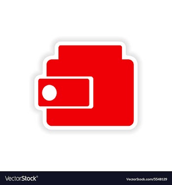 Icon sticker realistic design on paper purse vector image