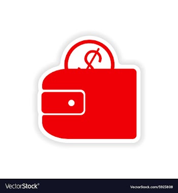 Icon sticker realistic design on paper purse vector image