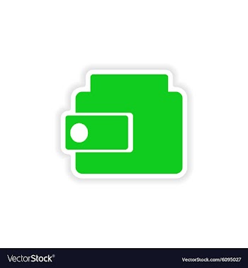 Icon sticker realistic design on paper purse vector image