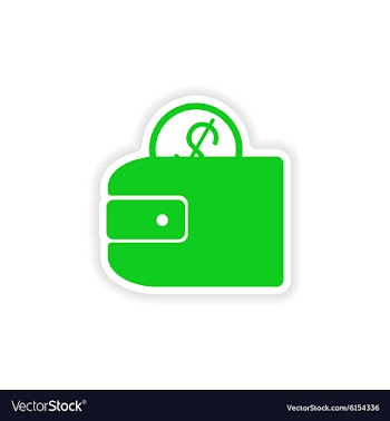Icon sticker realistic design on paper purse vector image