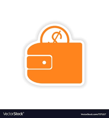 Icon sticker realistic design on paper purse vector image