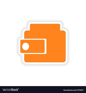 Icon sticker realistic design on paper purse vector image