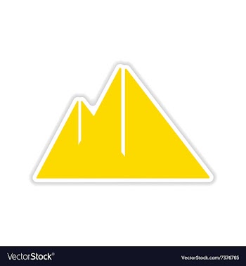 Icon sticker realistic design on paper pyramids vector image