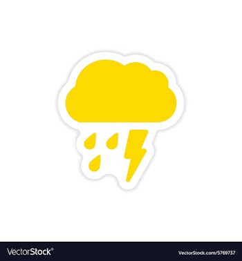 Icon sticker realistic design on paper rain cloud vector image