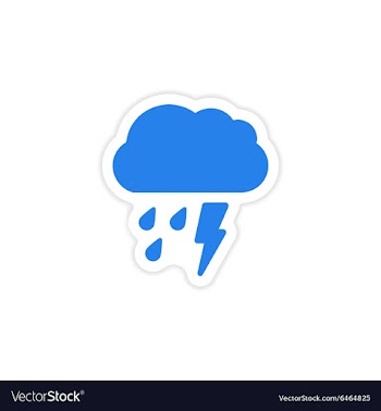 Icon sticker realistic design on paper rain cloud vector image