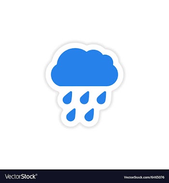 Icon sticker realistic design on paper rain cloud vector image