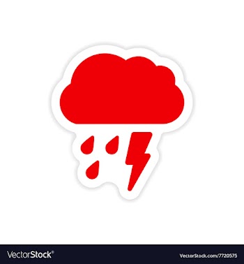 Icon sticker realistic design on paper rain cloud vector image