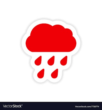 Icon sticker realistic design on paper rain cloud vector image