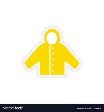 Icon sticker realistic design on paper raincoat vector image