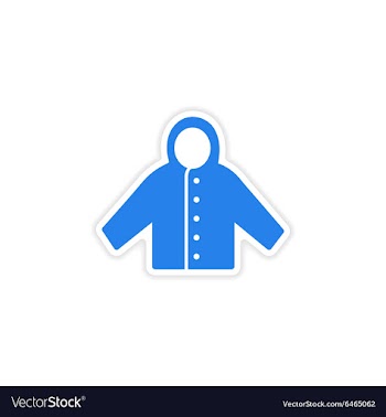 Icon sticker realistic design on paper raincoat vector image