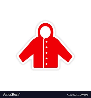 Icon sticker realistic design on paper raincoat vector image
