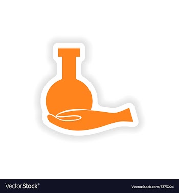 Icon sticker realistic design on paper reagent vector image