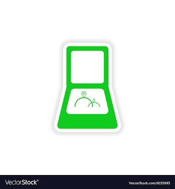 Icon sticker realistic design on paper rings vector image