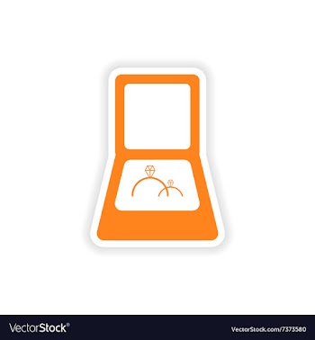 Icon sticker realistic design on paper rings vector image