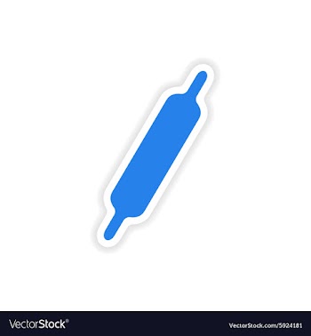 Icon sticker realistic design on paper rolling pin vector image
