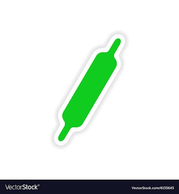 Icon sticker realistic design on paper rolling pin vector image