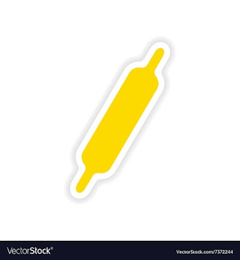 Icon sticker realistic design on paper rolling pin vector image